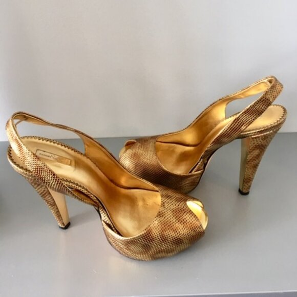 Report Signature Gold Gala platform cheetah print leather size 7.5 shoes - Picture 2 of 15